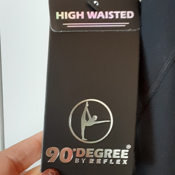 NWT 90 Degree Cutout Black Leggings Size M - Picture 7 of 13